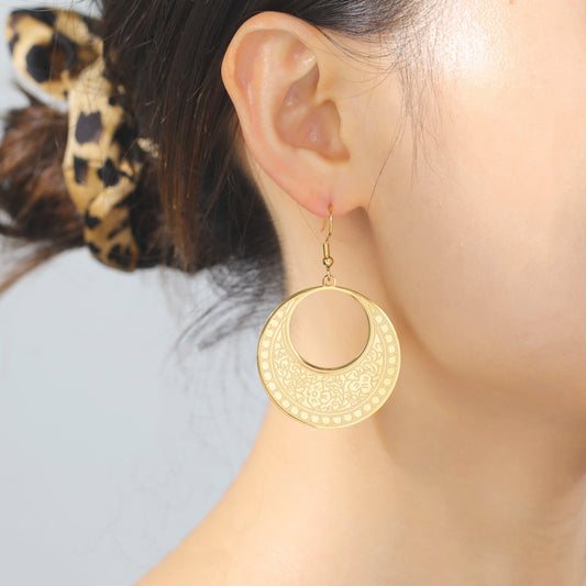 Bohemian Etched Flower Earrings
