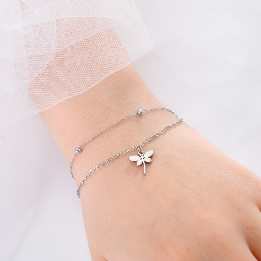 Dragonfly Double Layer Chain Bracelet
