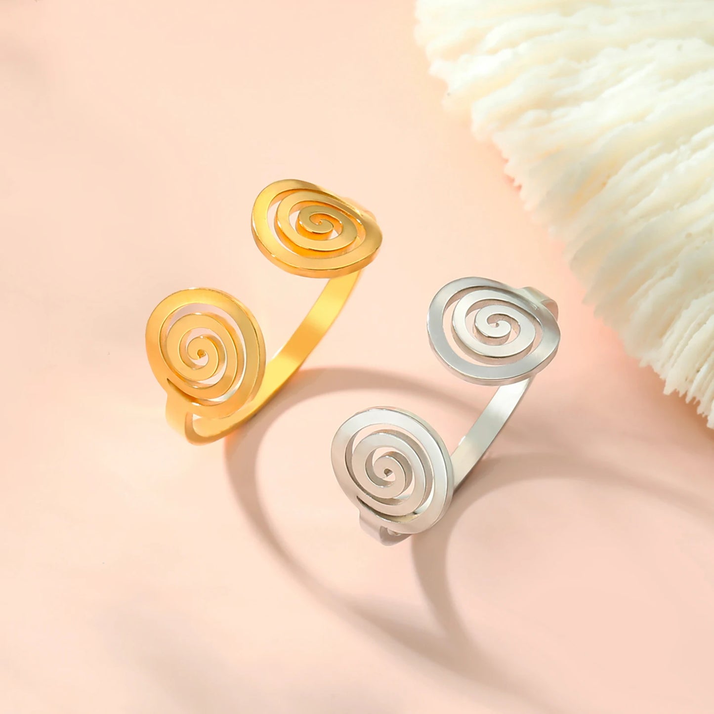 Swirl Spiral Geometric Ring