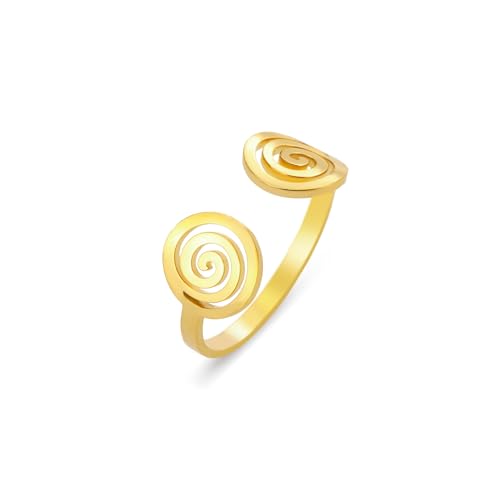 Swirl Spiral Geometric Ring