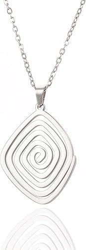 Geometric Spiral Swirl Necklace