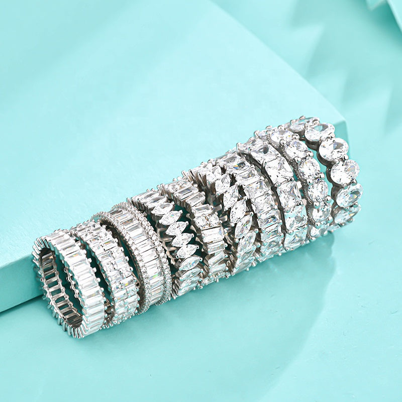 Stackable Cubic Zirconia Ring Set of 8