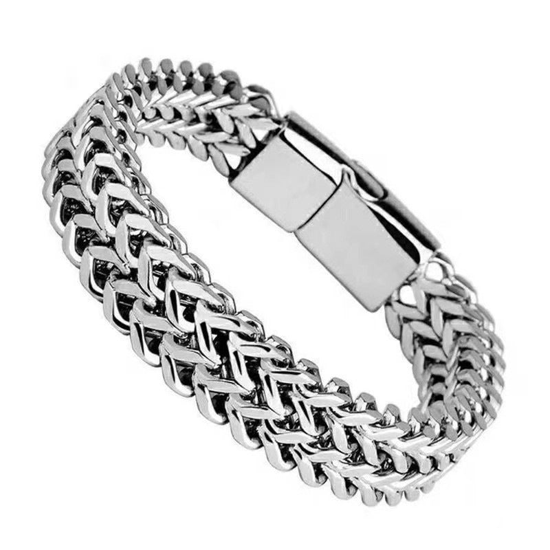 Mens Stainless Steel Braided Cuff Bracelet