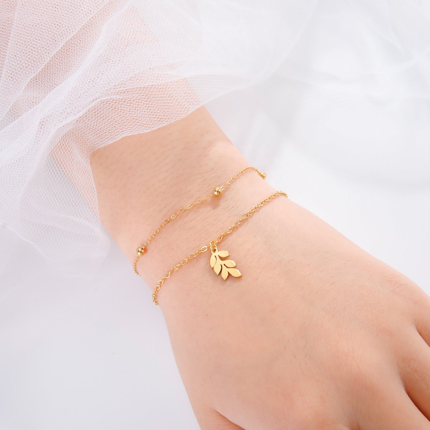 Layered Leaf Bracelet