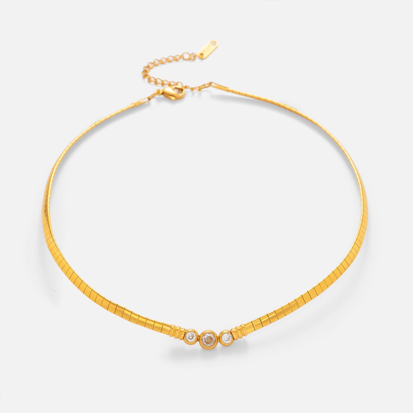 Zircon Chocker Stackable Necklace and Anklet Set