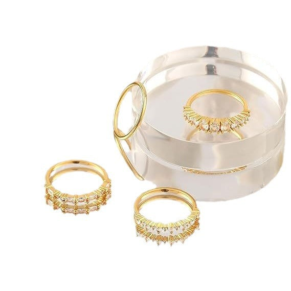 Luxury 4 Piece Zirconia Diamond Stackable Ring Set