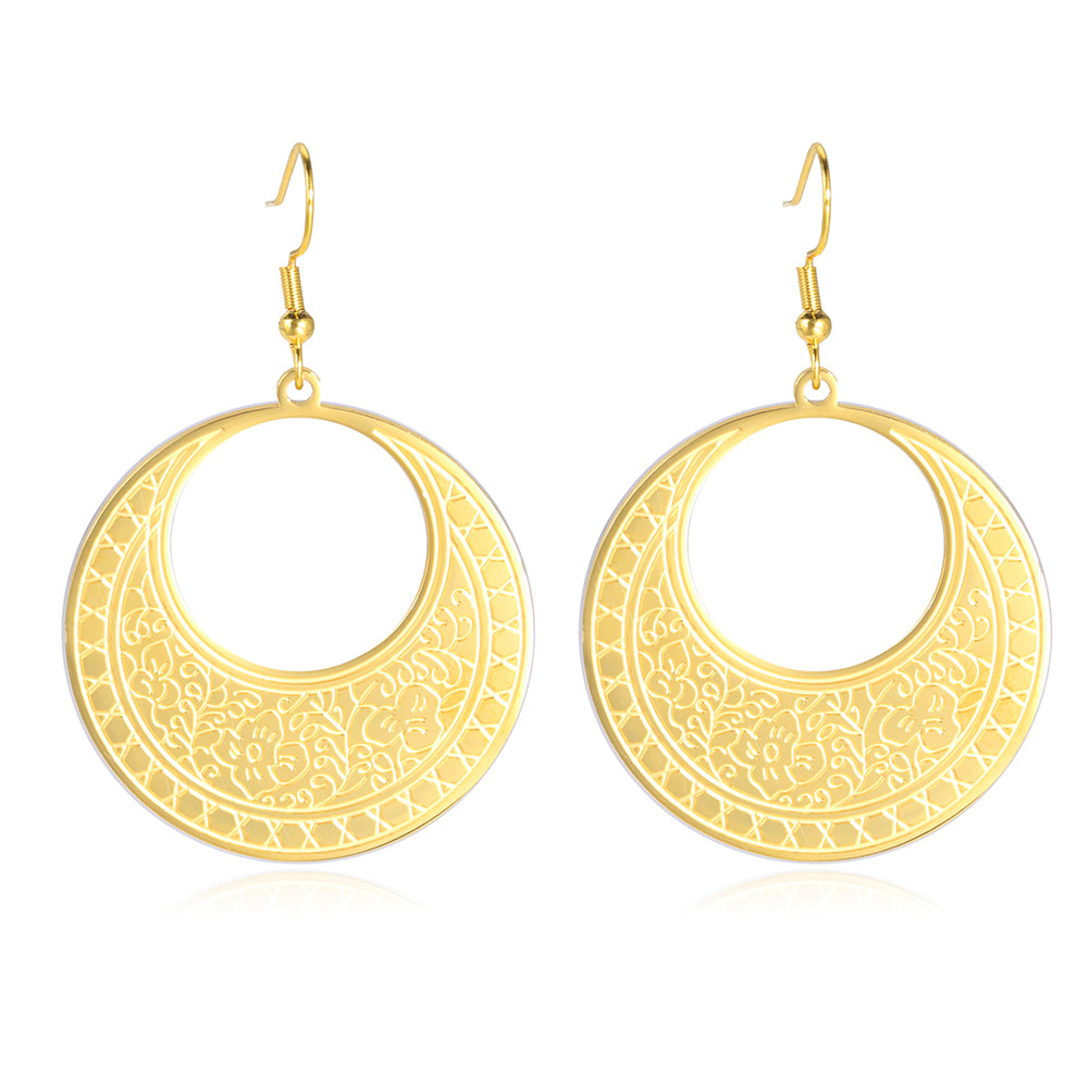Bohemian Etched Flower Earrings
