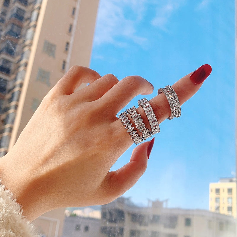 Stackable Cubic Zirconia Ring Set of 8