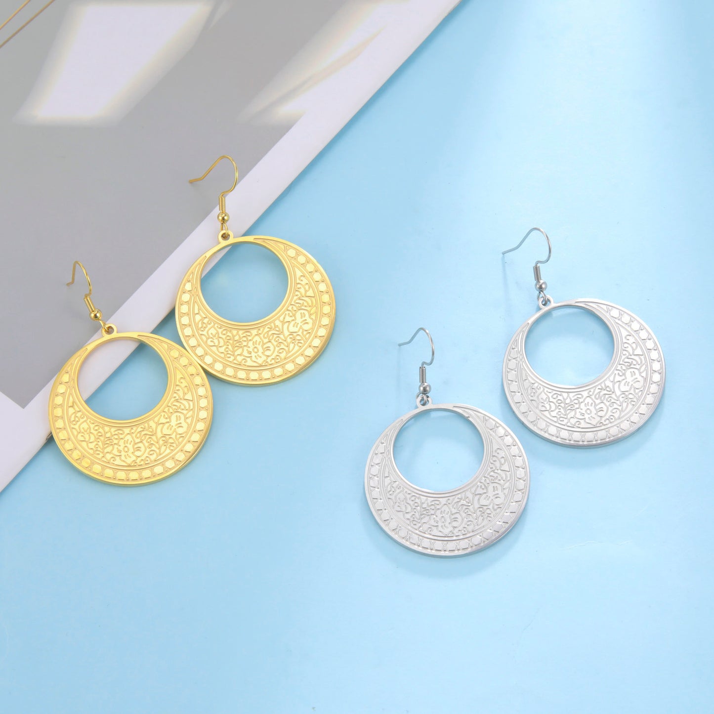 Bohemian Etched Flower Earrings