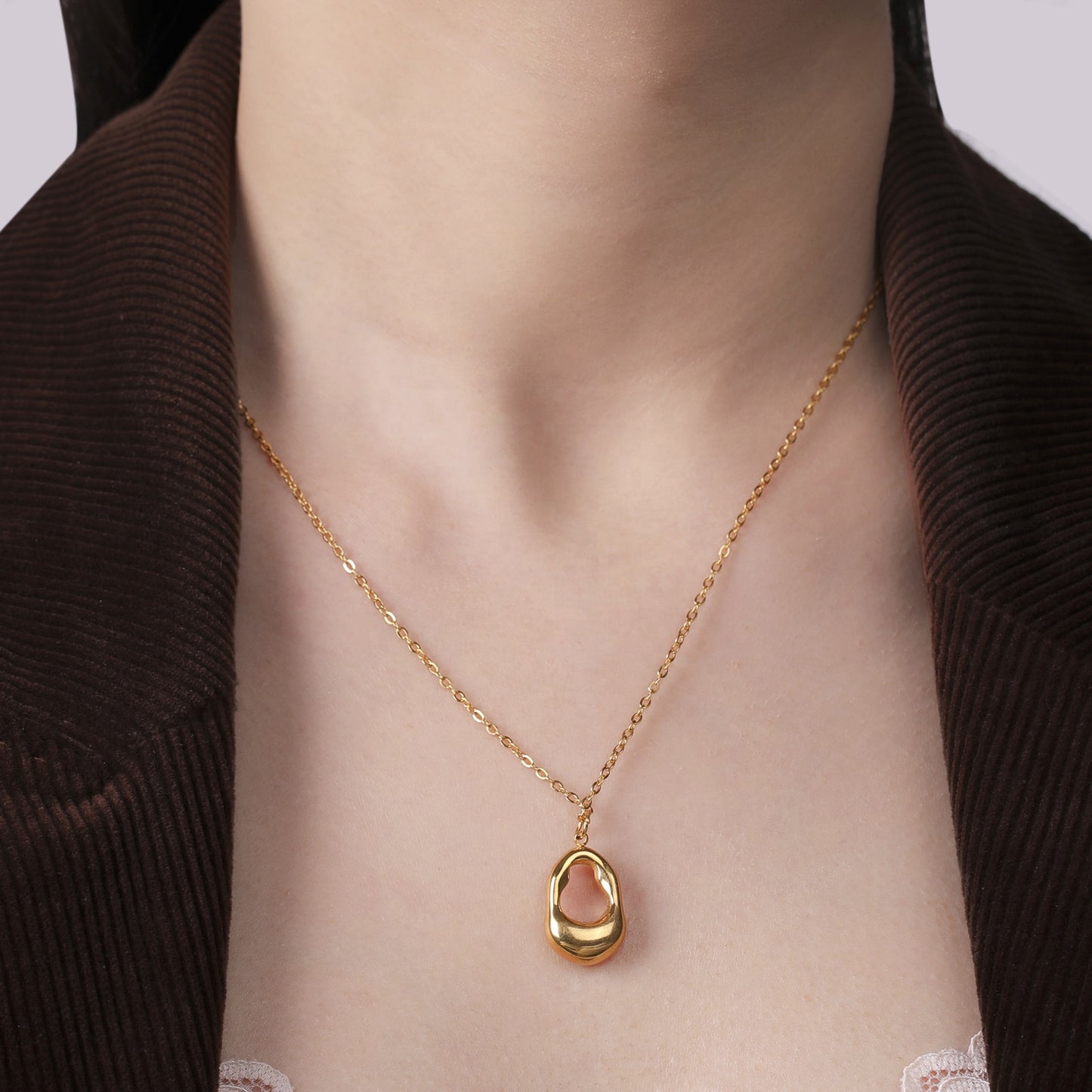 Abstract Geometric Pendant Necklace