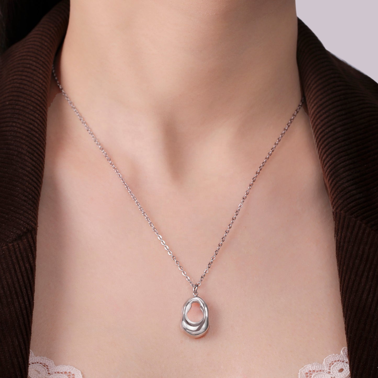 Abstract Geometric Pendant Necklace