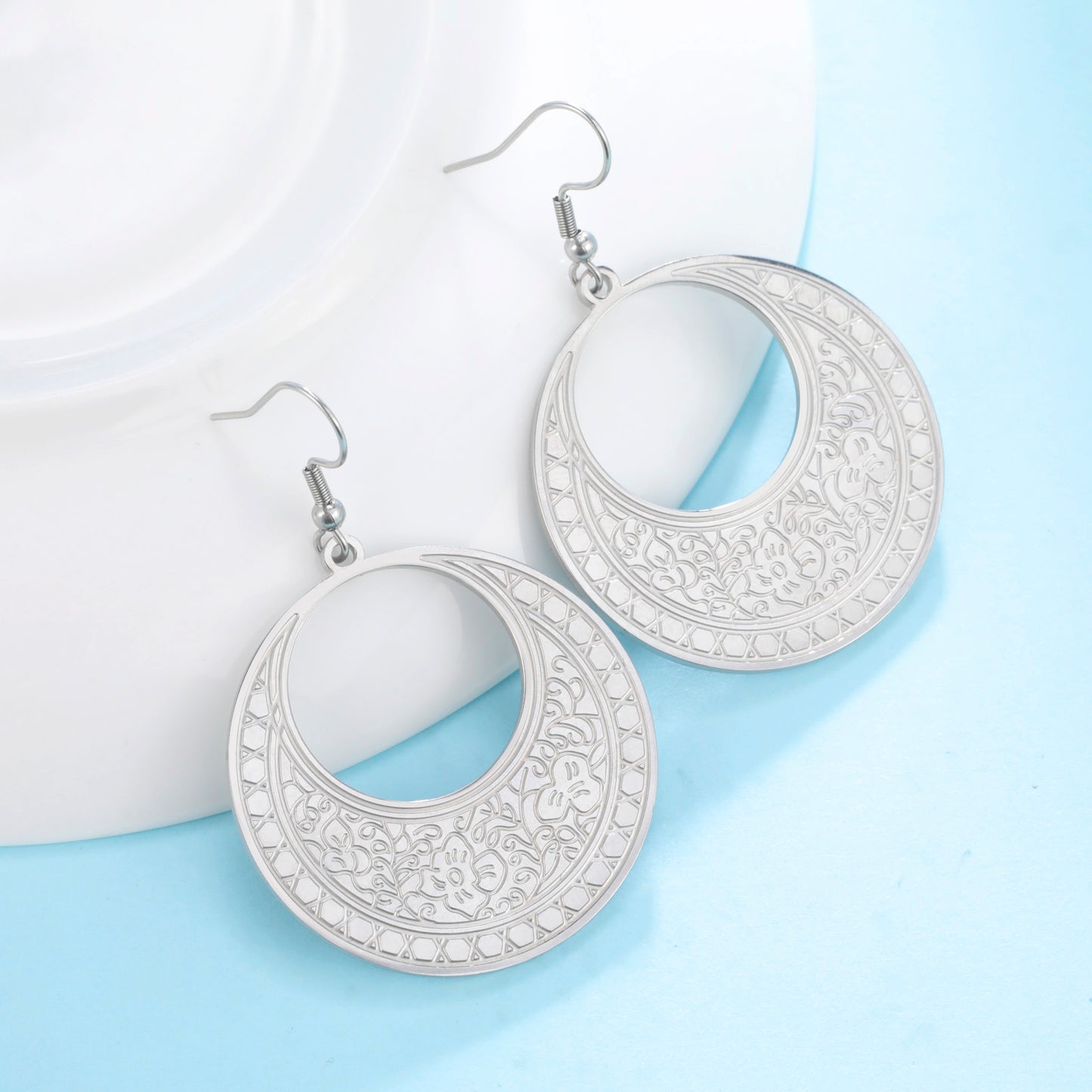 Bohemian Etched Flower Earrings