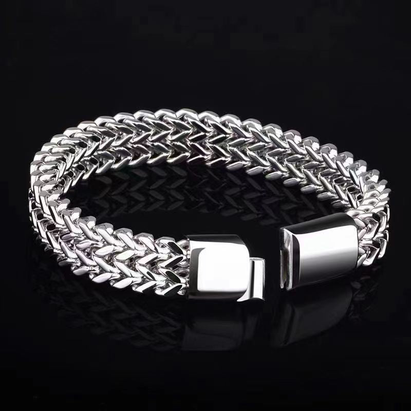 Mens Stainless Steel Braided Cuff Bracelet