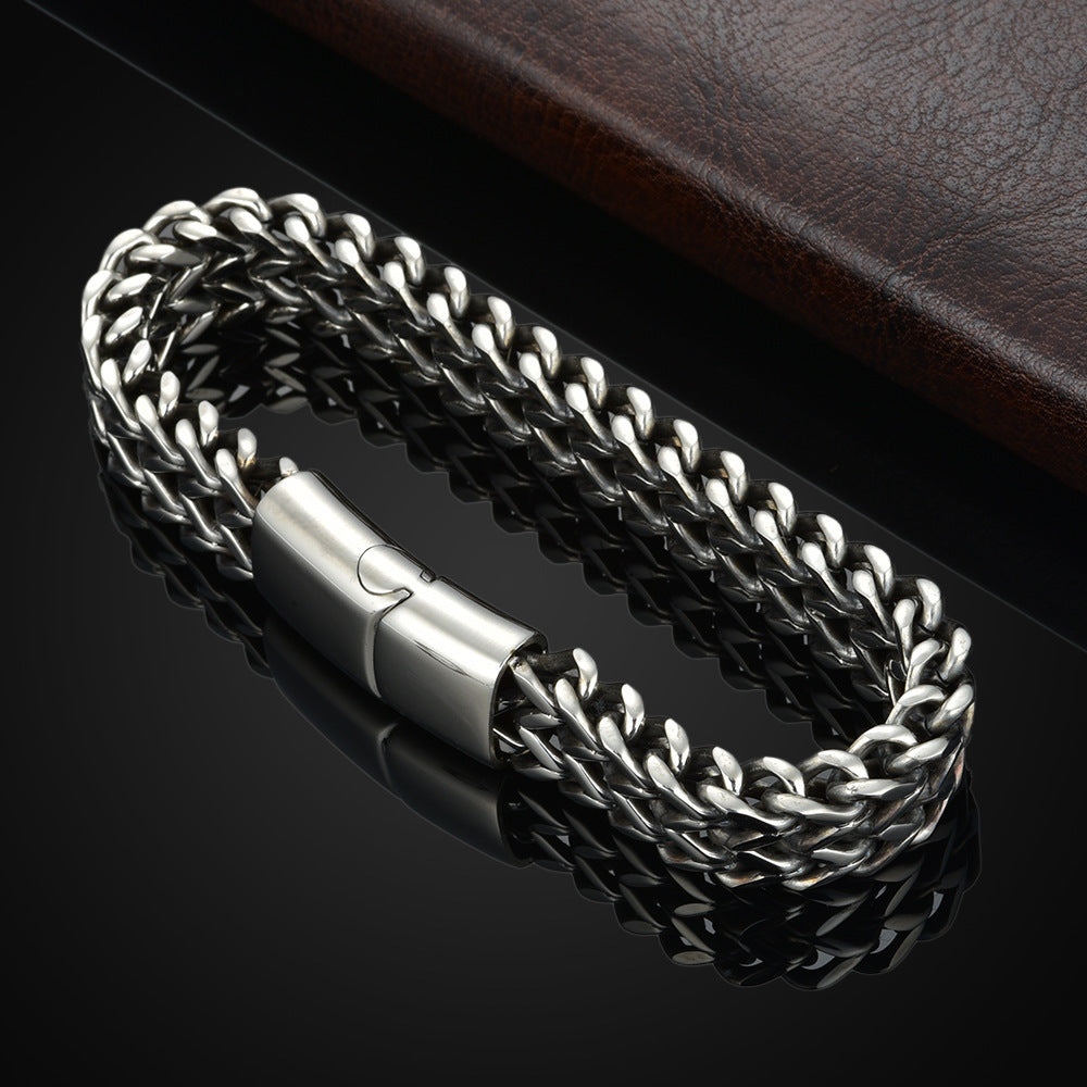Mens Stainless Steel Braided Cuff Bracelet
