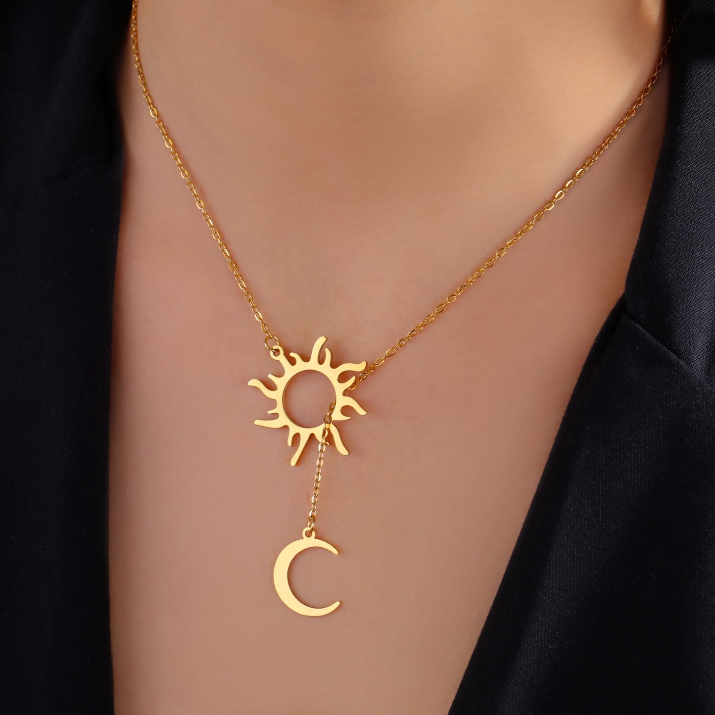 Sun and Moon Pendant Necklace