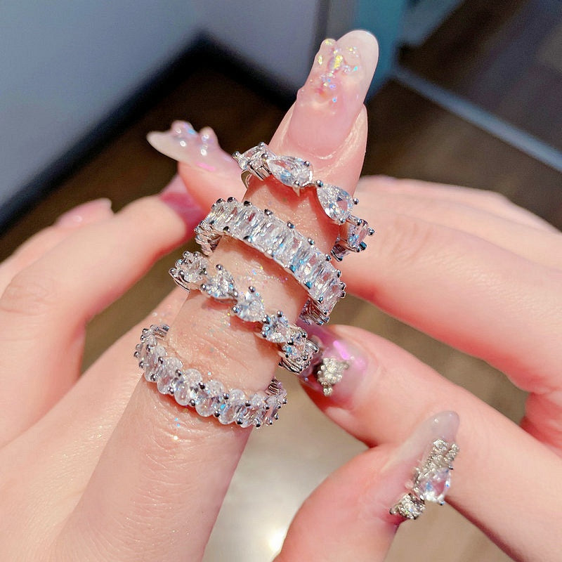 Stackable Cubic Zirconia Ring Set of 8