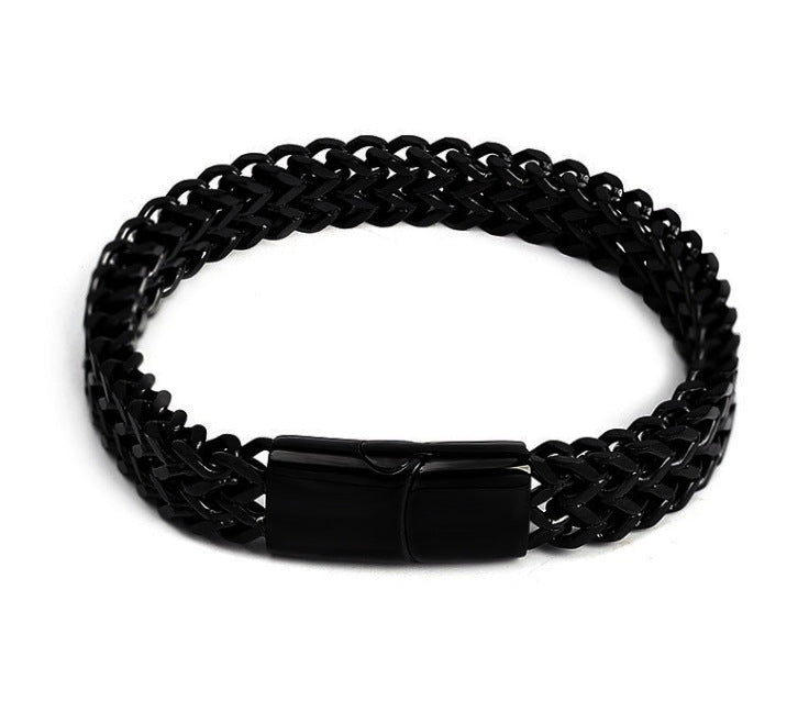 Mens Stainless Steel Braided Cuff Bracelet