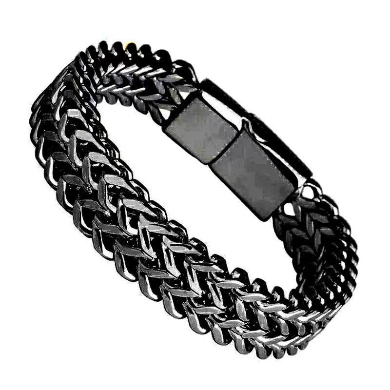 Mens Stainless Steel Braided Cuff Bracelet