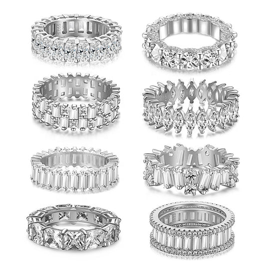 Stackable Cubic Zirconia Ring Set of 8