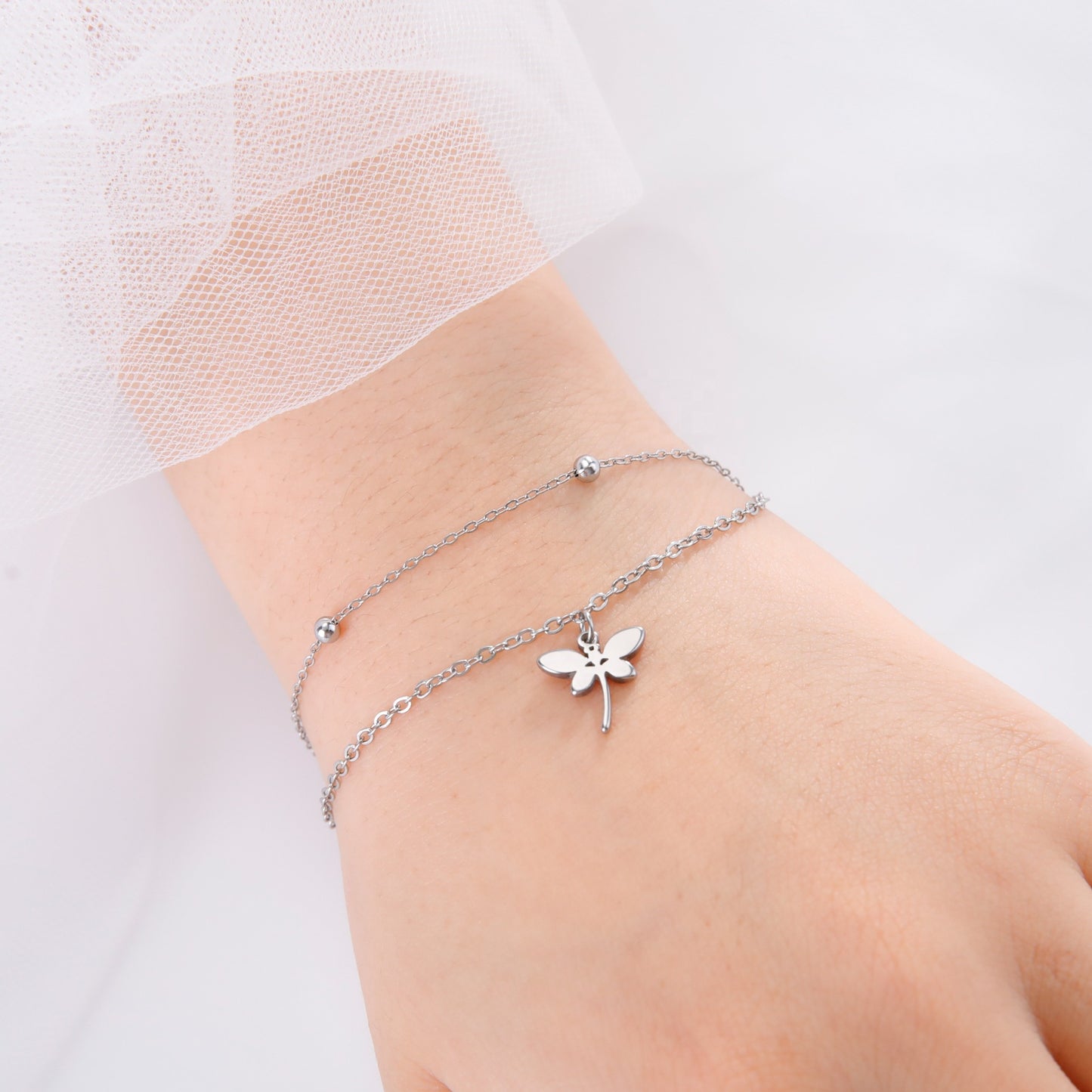 Dragonfly Double Layer Chain Bracelet