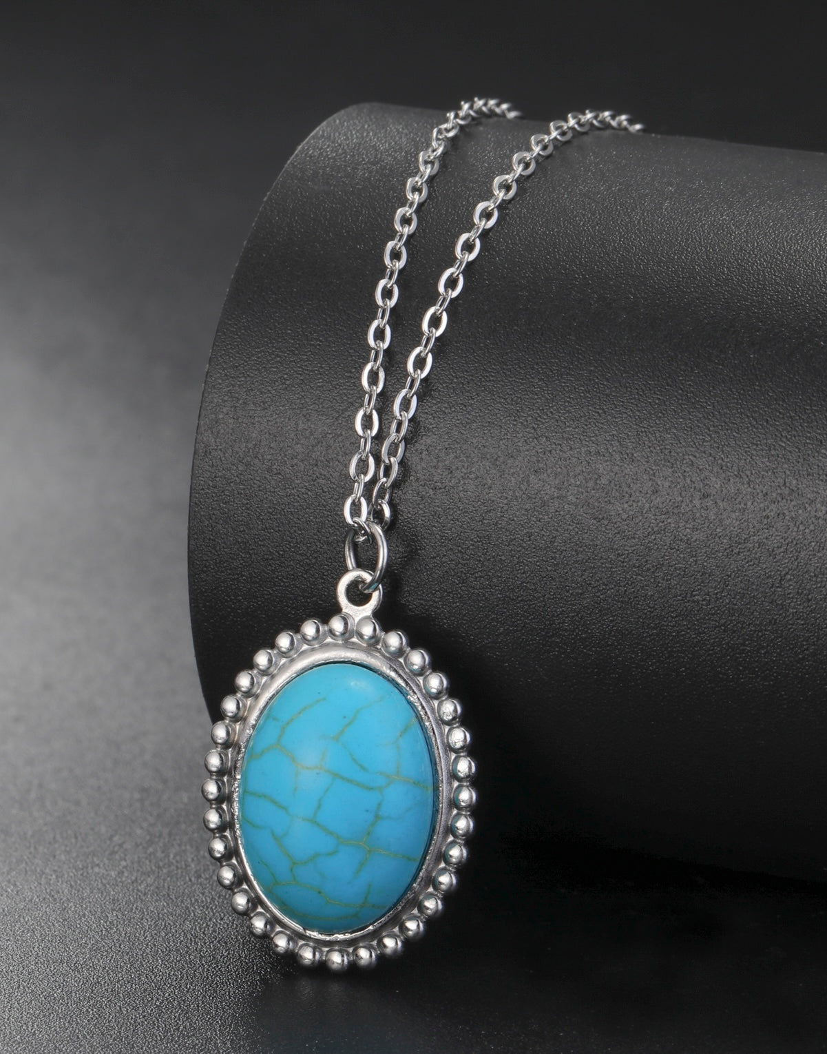 Bohemia Inlaid Gemstone Pendant Necklace.