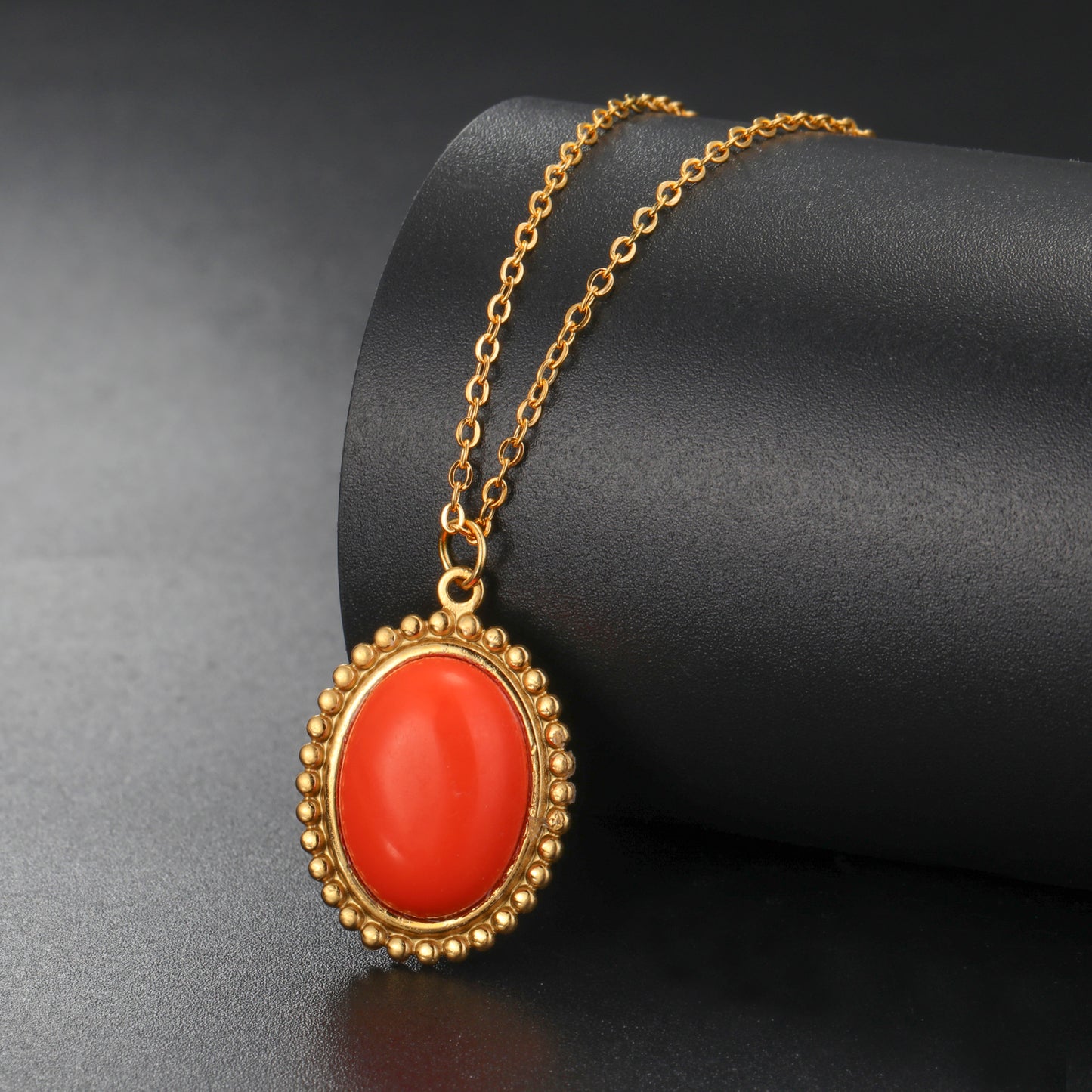 Bohemia Inlaid Gemstone Pendant Necklace.