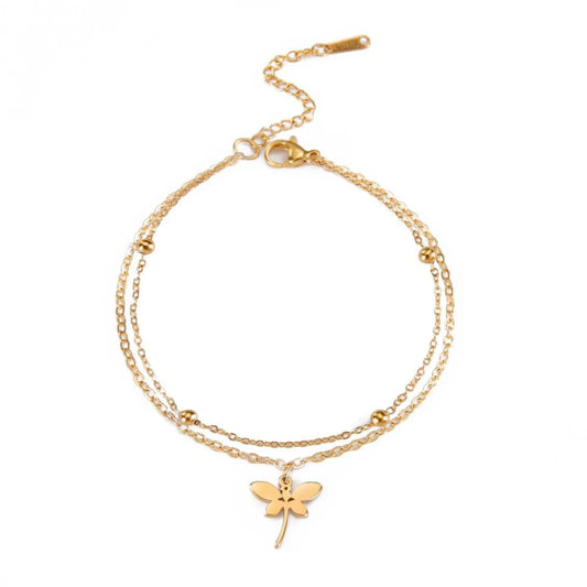 Dragonfly Double Layer Chain Bracelet